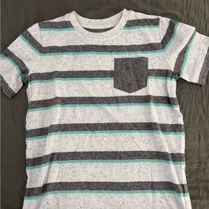 Jumping Beans Gray and Teal Striped Tee